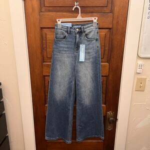 BlueMoment Wide Leg High Waisted Stretchy Jeans Women Baggy sz 24 NWT's